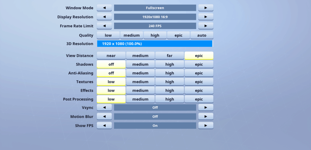 Jarvis Video settings