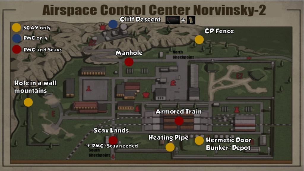 reserve map escape from tarkov extraction points