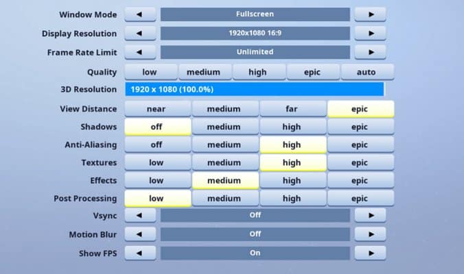 Cizzorz Fortnite Video settings