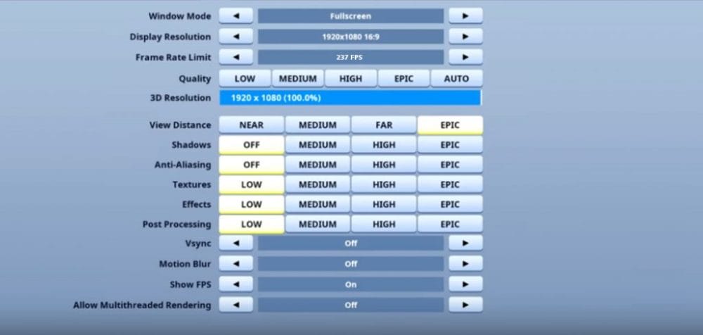 SypherPK Fortnite Video settings