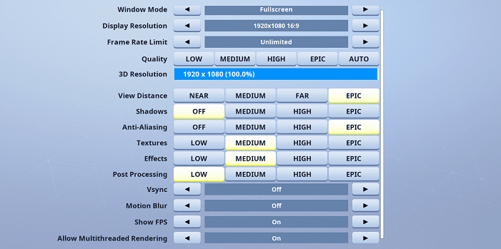 TSM Myth Fortnite Video settings