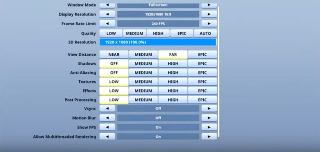 Nyhrox Fortnite Video settings