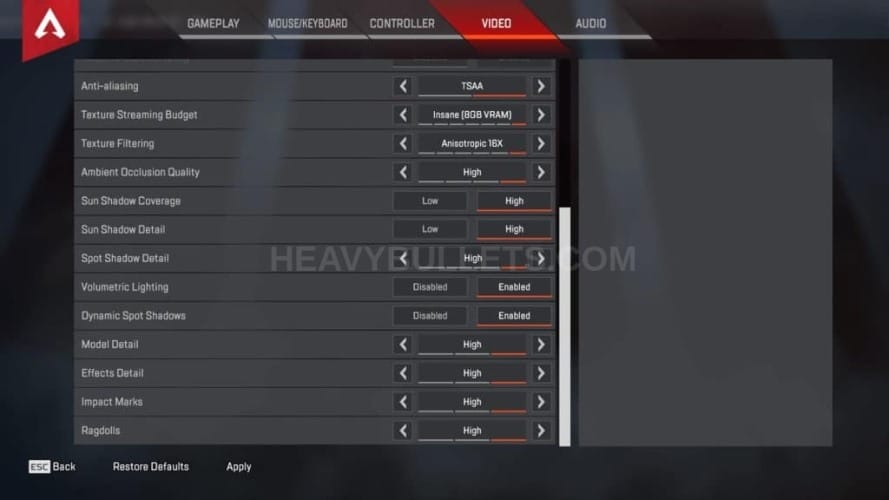 TimTheTatman Apex Legends Video settings