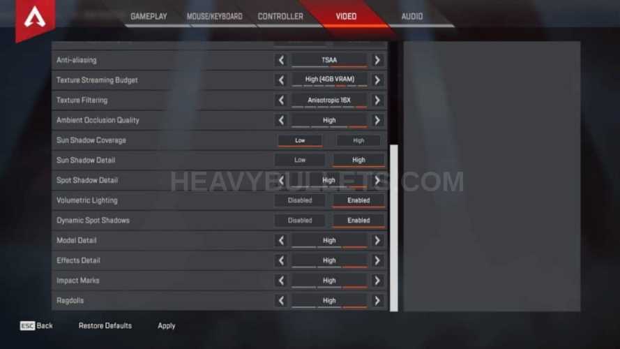 Viss Apex Legends Video settings