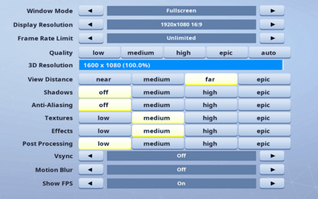 Svennoss Fortnite Video settings