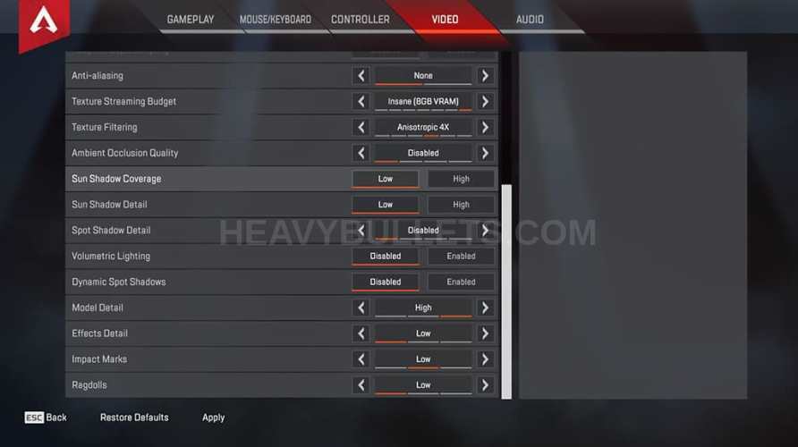 Daequan Apex Legends Video settings