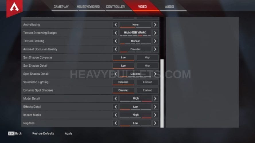 Phods Apex Legends Video settings