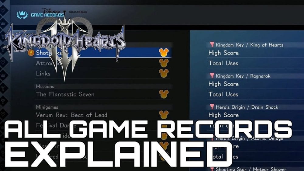 kingdom hearts 3 all game records